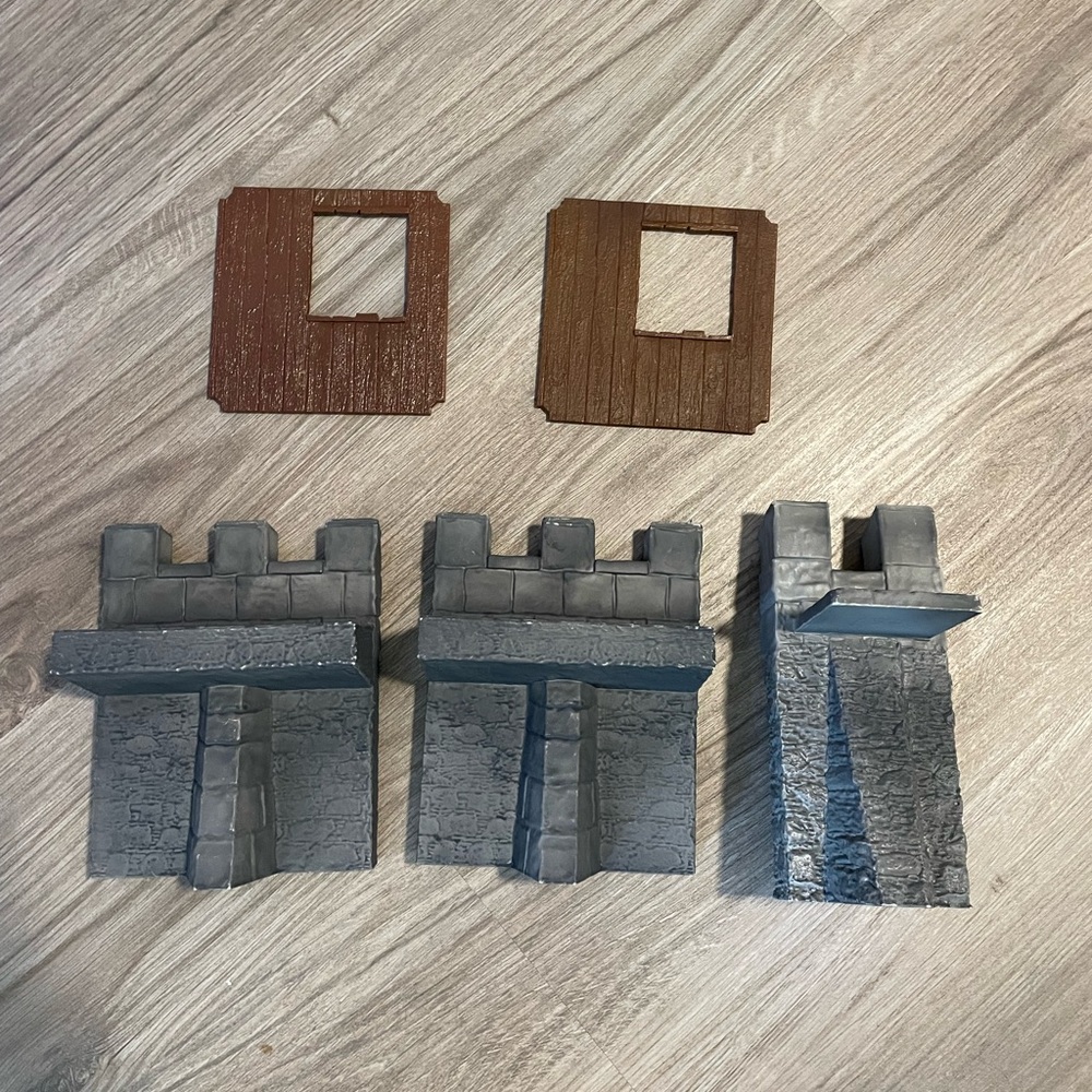 Vintage Schleich Grey Castle Wall Pieces